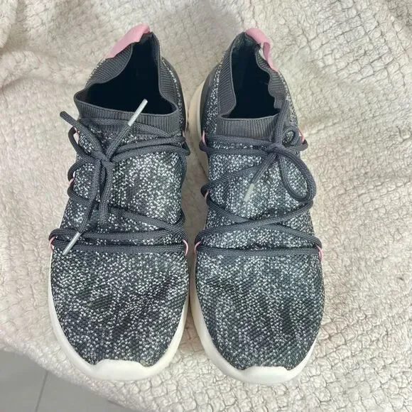 Adidas Women's Ultimafusion slip on laced pink gray marled athletic shoe size 10 - Picture 3 of 8